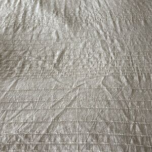West Elm woven stripe cream king sized duvet
